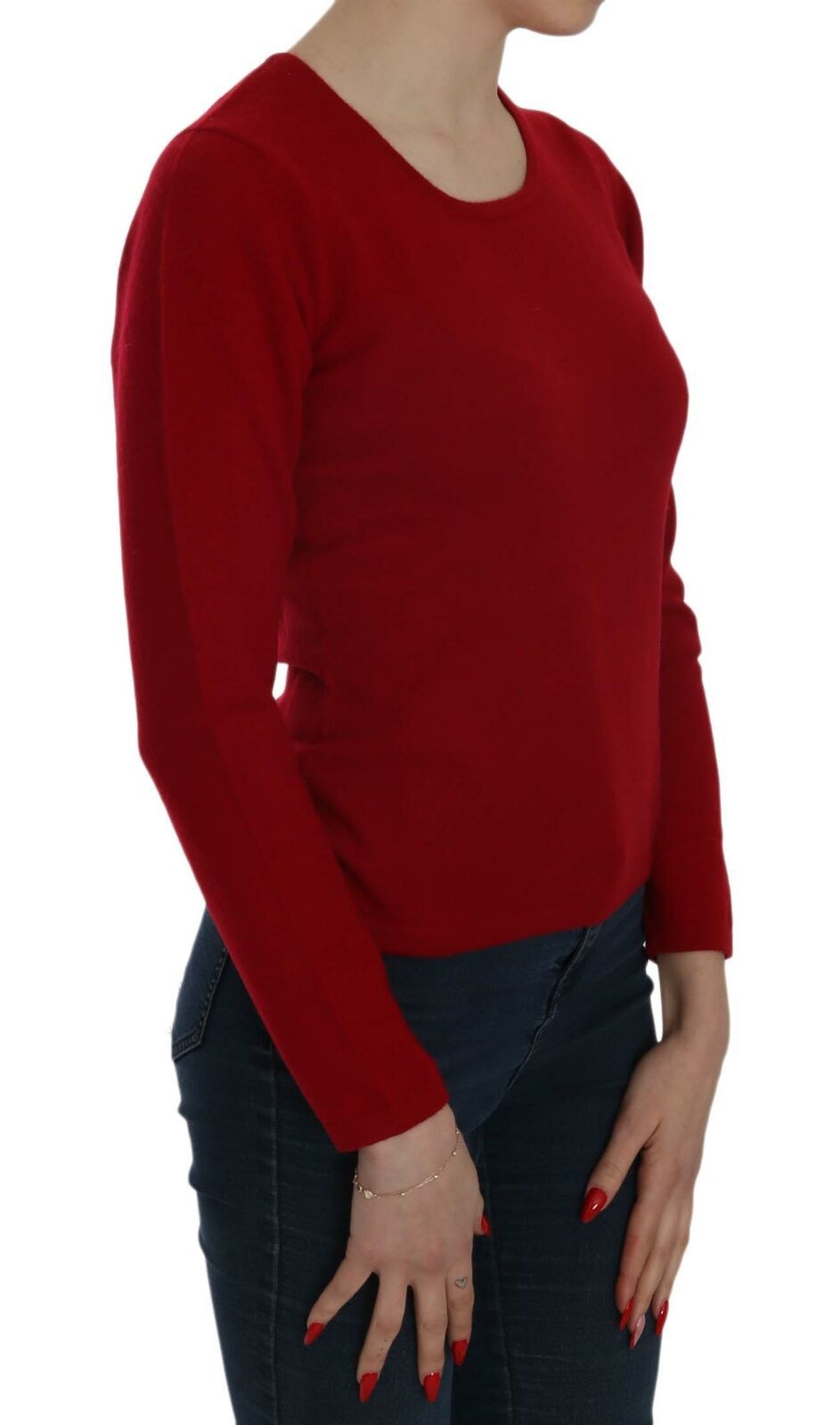 MILA SCHÖN Red Round Neck Pullover Cashmere Sweater - ACCEXO