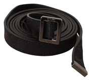 Costume National Chic Black Leather Fashion Belt with Metal Buckle - ACCEXO