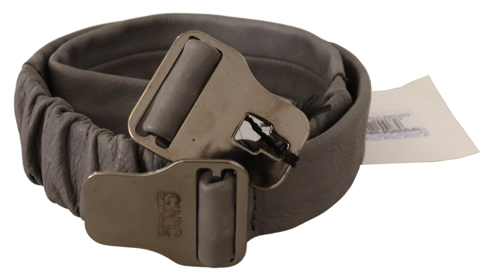 Costume National Elegant Gray Leather Fashion Belt - ACCEXO