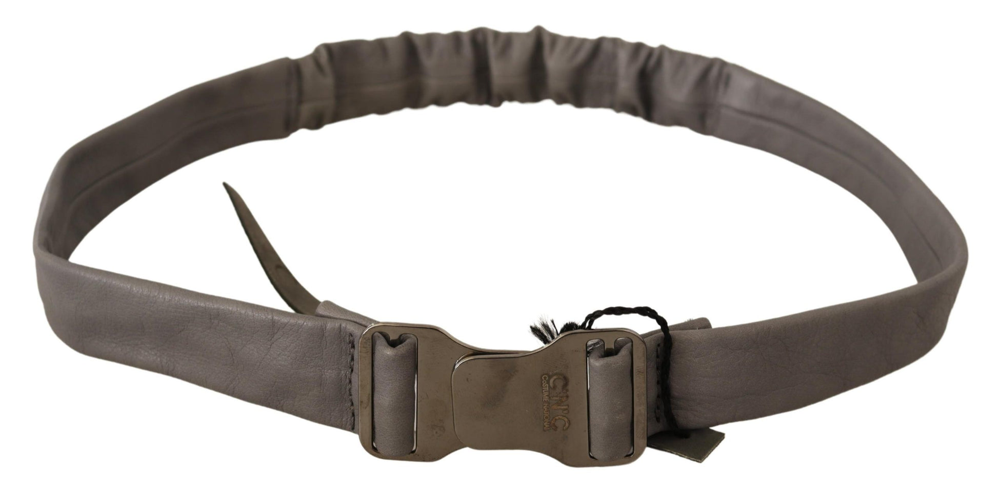 Costume National Elegant Gray Leather Fashion Belt - ACCEXO