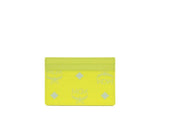 MCM Spectrum Diamond Mini Neon Yellow Visetos Leather Card Case Holder Wallet - ACCEXO