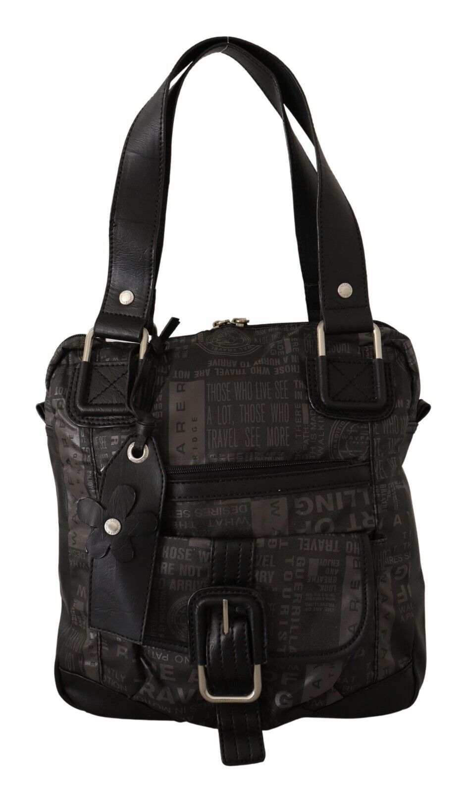 WAYFARER Black Printed Logo Shoulder Handbag Purse Bag - ACCEXO