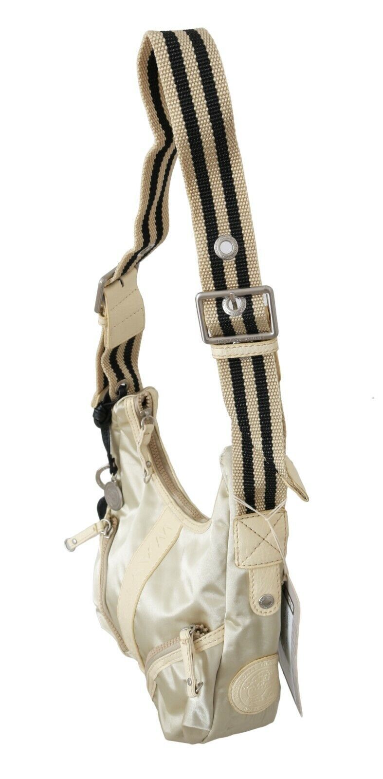 WAYFARER White Shoulder Crossbody Sling Fabric Purse - ACCEXO