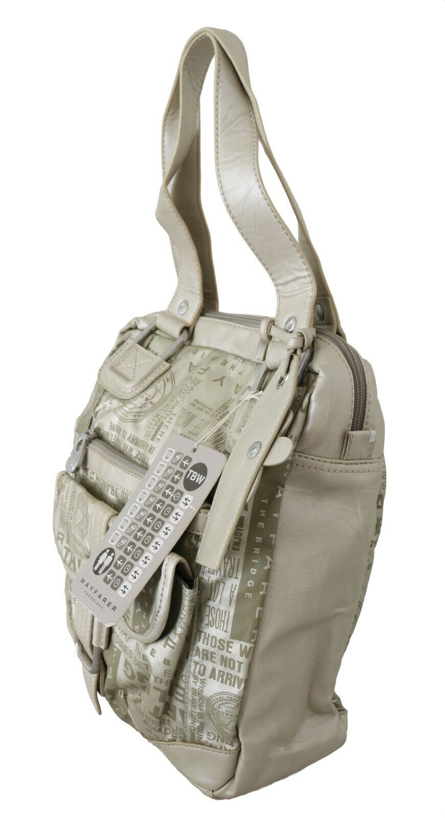 WAYFARER White Printed Handbag Shoulder Fabric Purse - ACCEXO