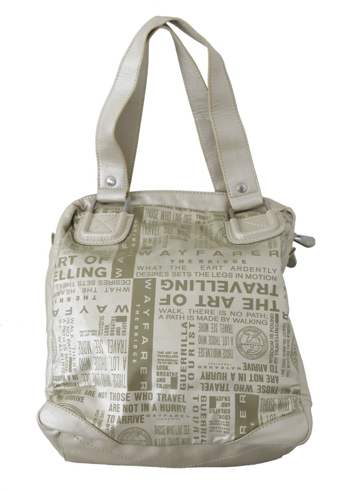 WAYFARER White Printed Handbag Shoulder Fabric Purse - ACCEXO