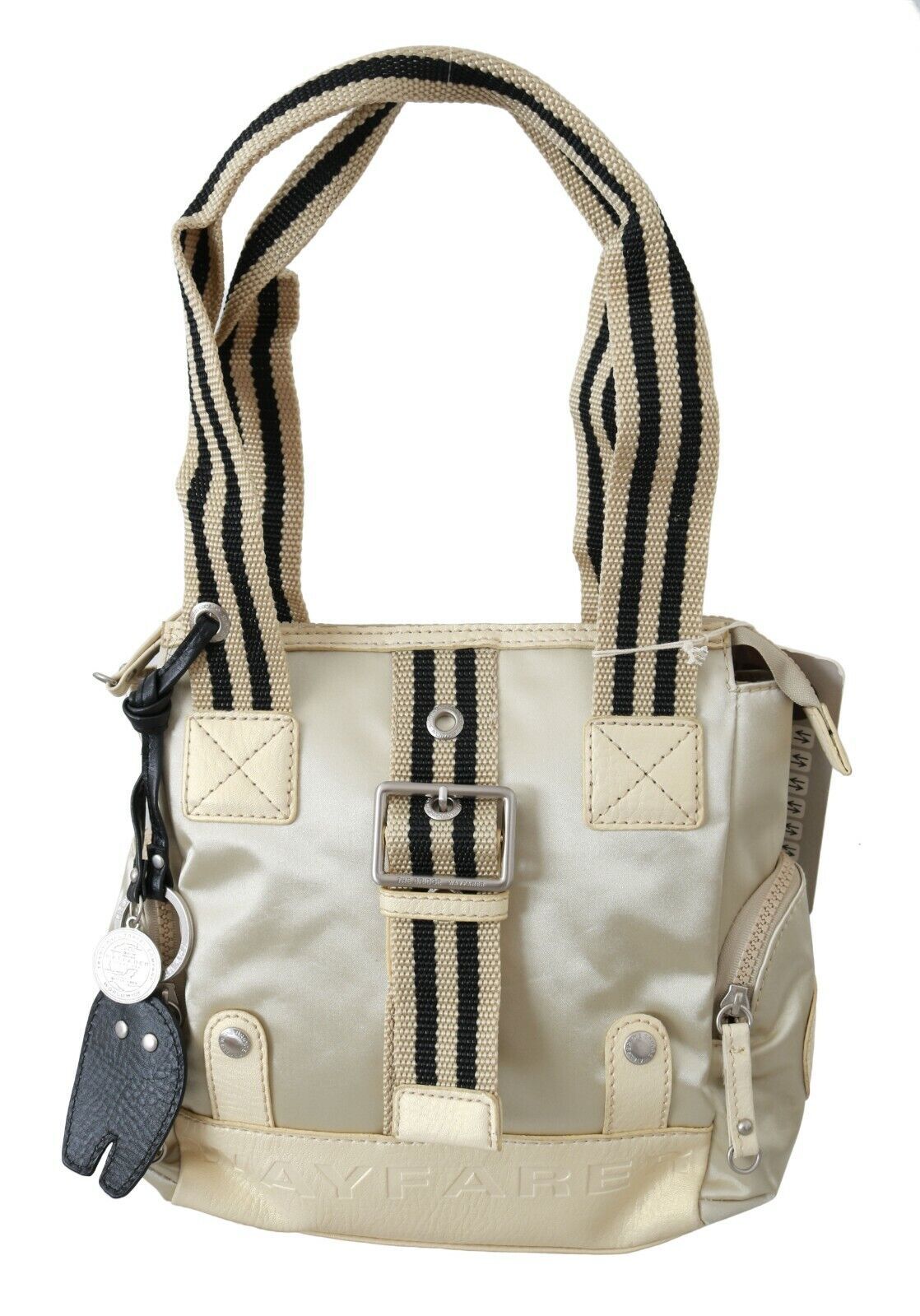 WAYFARER Beige Handbag Shoulder Tote Fabric Purse - ACCEXO