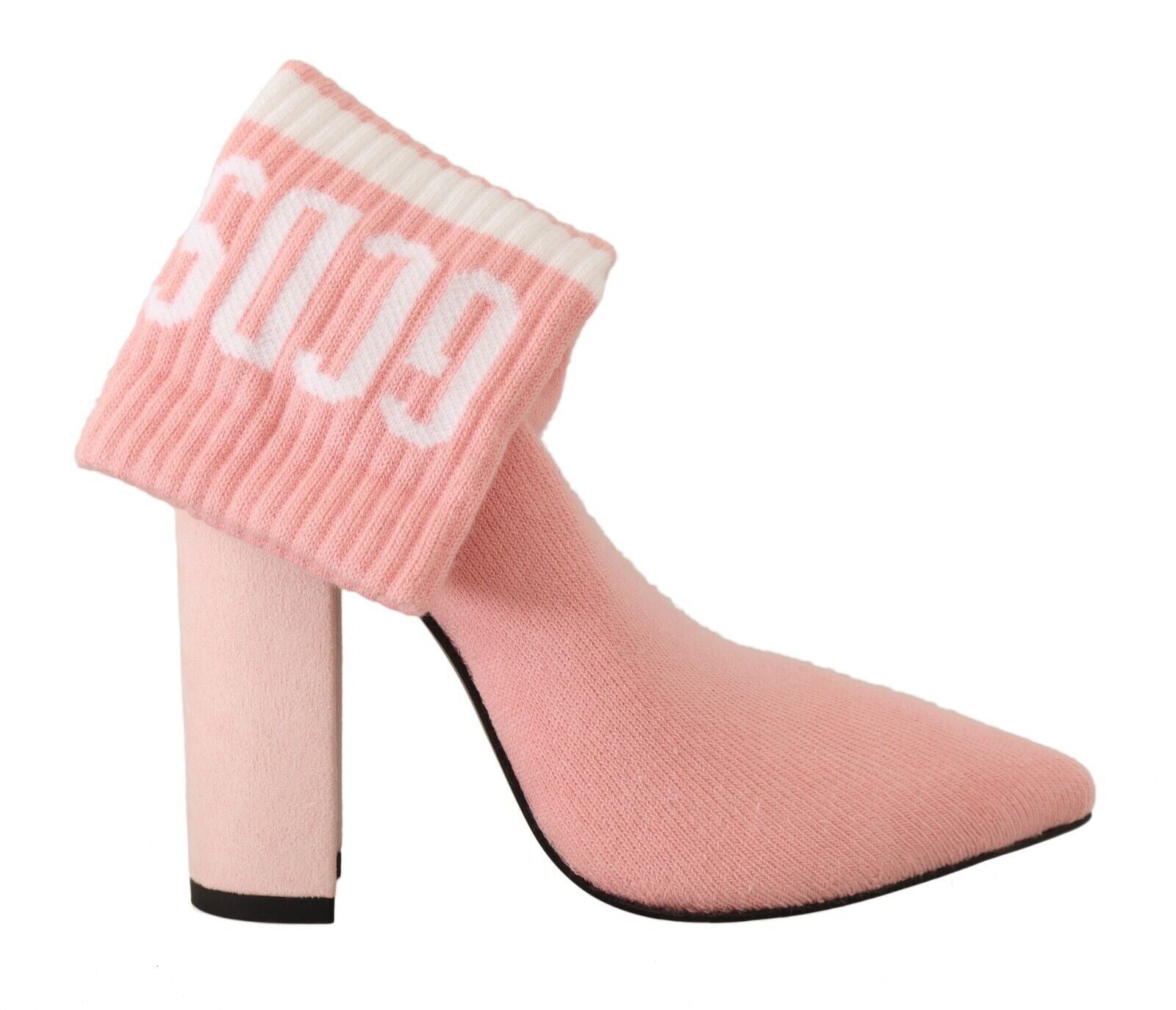 GCDS Chic Pink Suede Ankle Boots with Logo Socks - ACCEXO