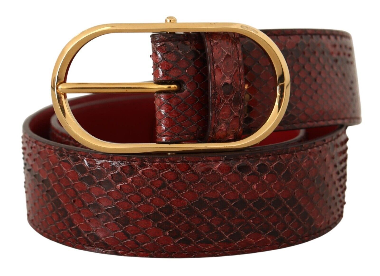 Dolce & Gabbana Elegant Red Snakeskin Leather Belt - ACCEXO