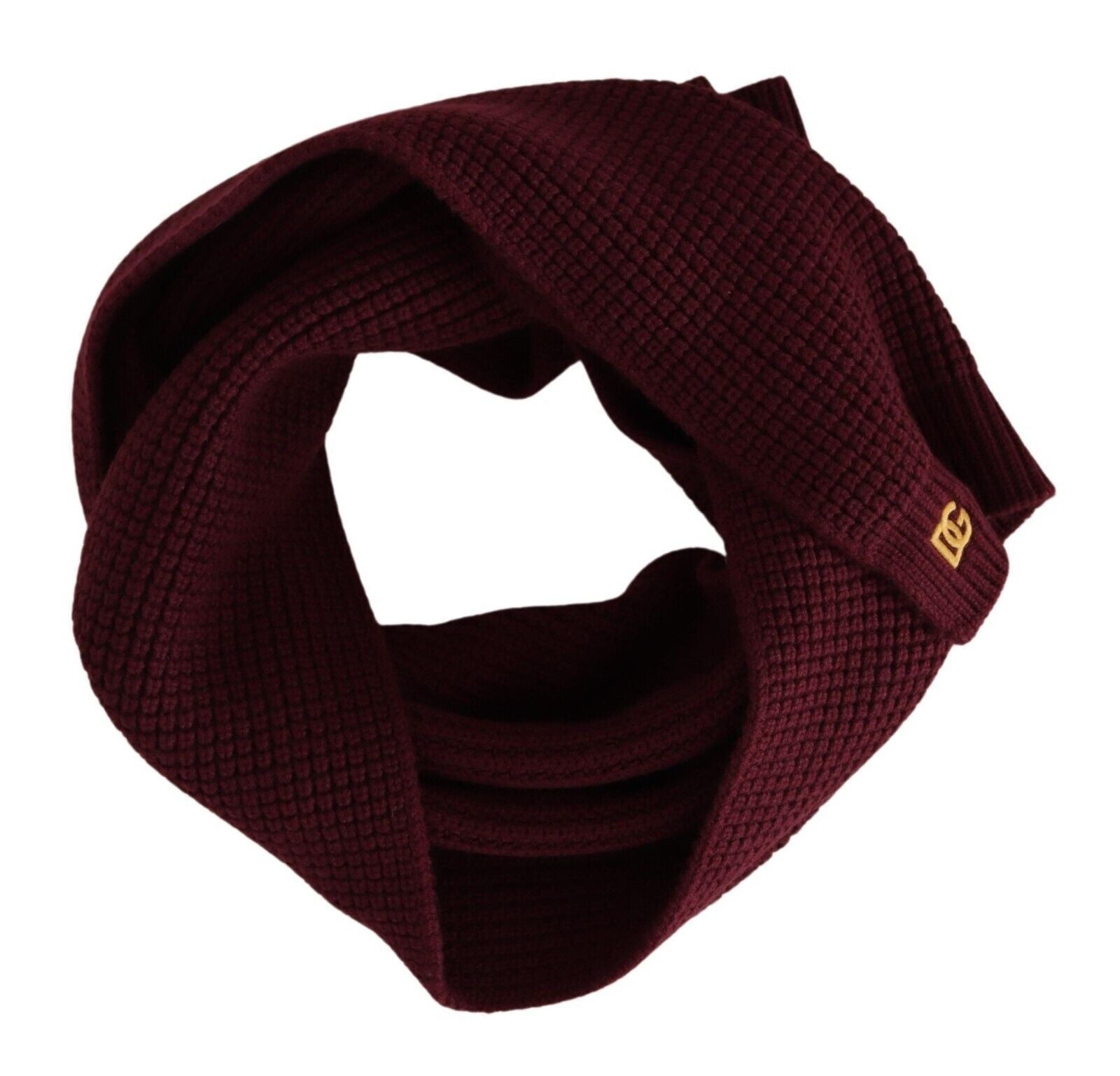 Dolce & Gabbana Elegant Cashmere Knit Scarf in Dark Red - ACCEXO