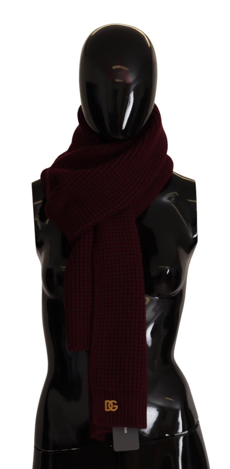 Dolce & Gabbana Elegant Cashmere Knit Scarf in Dark Red - ACCEXO