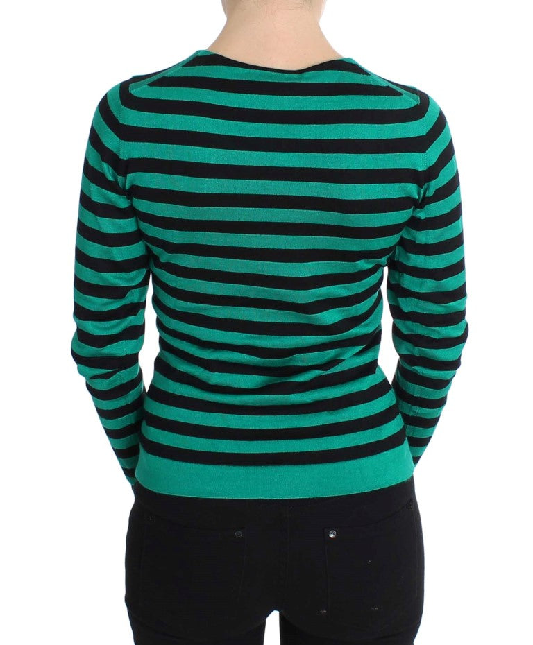 Dolce & Gabbana Elegant Striped Cashmere Silk Sweater - ACCEXO