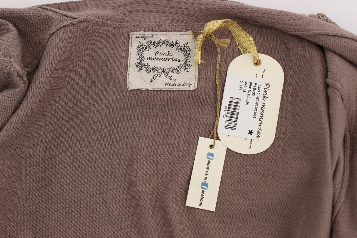 PINK MEMORIES Elegant Purple Cotton Lace Cardigan Sweater - ACCEXO