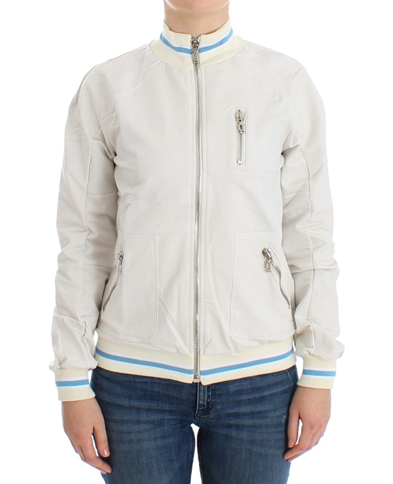 John Galliano Elegant White Zip Cardigan - ACCEXO