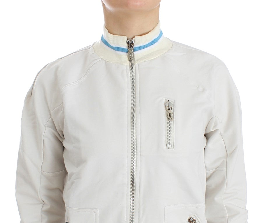 John Galliano Elegant White Zip Cardigan - ACCEXO
