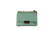 Michael Kors Cece Small Sea Green Signature PVC Convertible Flap Crossbody Bag - ACCEXO