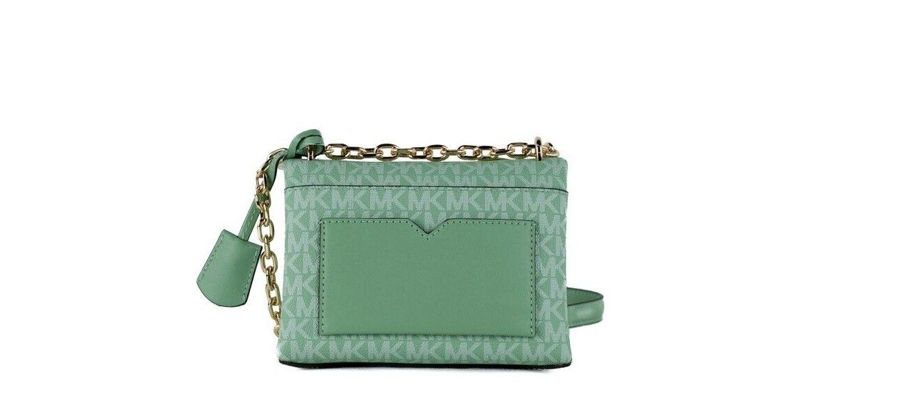 Michael Kors Cece Small Sea Green Signature PVC Convertible Flap Crossbody Bag - ACCEXO
