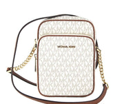 Michael Kors Jet Set Medium Vanilla PVC North South Chain Crossbody Handbag - ACCEXO
