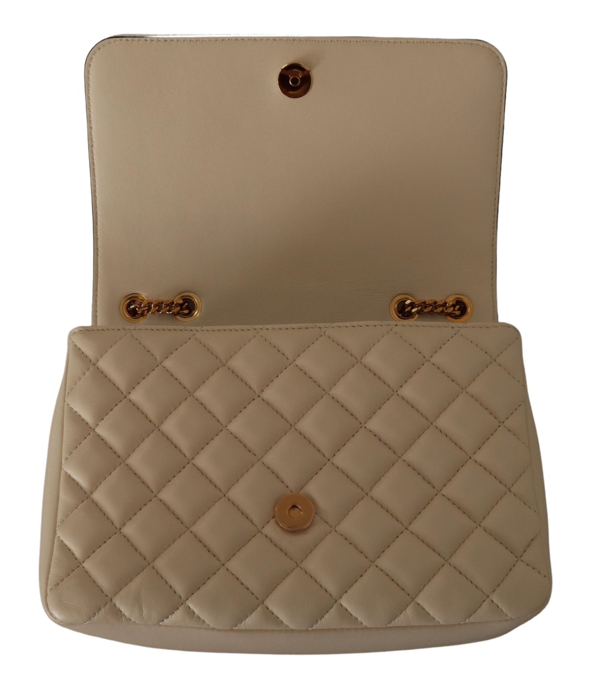 Versace Elegant White Nappa Leather Shoulder Bag - ACCEXO