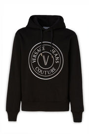 Versace Jeans Stunning Hooded Black Cotton Sweatshirt - ACCEXO
