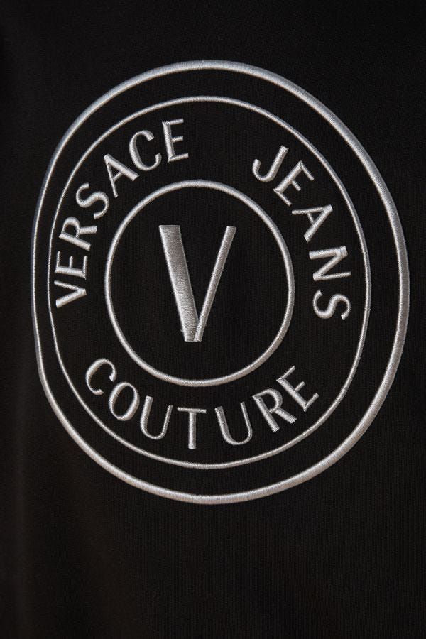 Versace Jeans Stunning Hooded Black Cotton Sweatshirt - ACCEXO