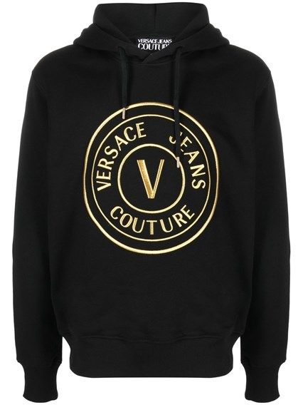 Versace Jeans Chic Black Hooded Sweatshirt - ACCEXO