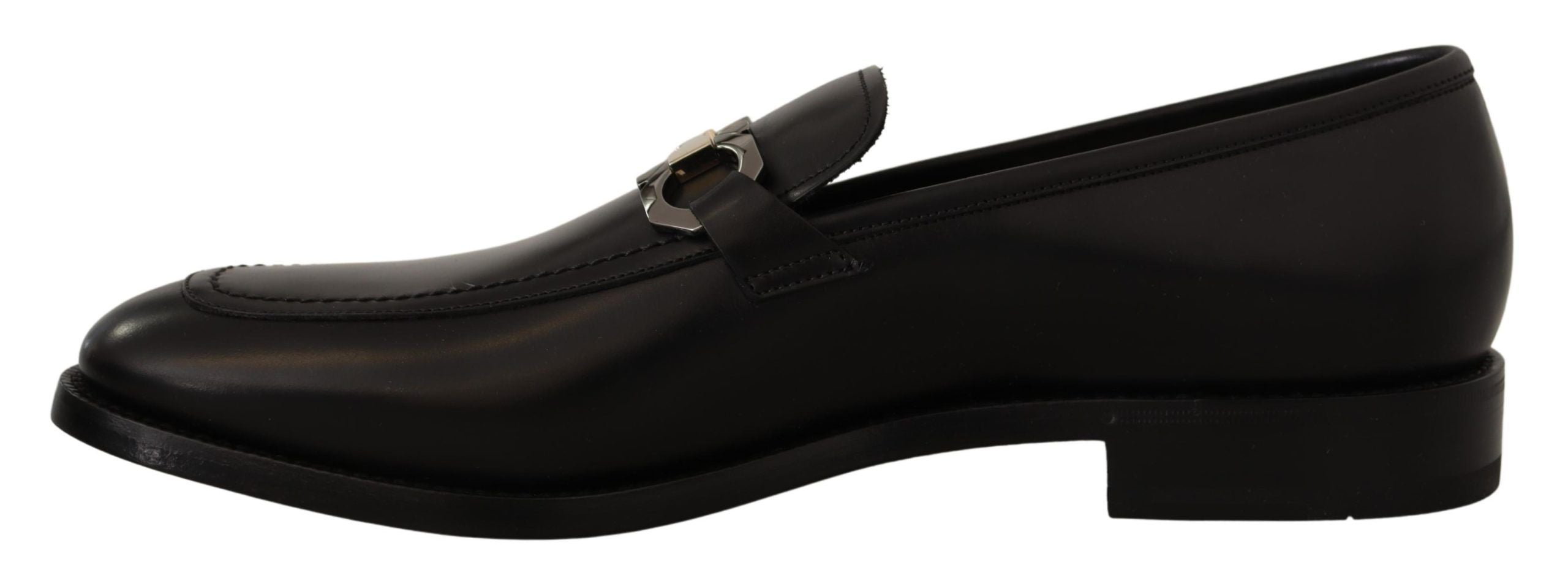 Salvatore Ferragamo Suave Black Leather Gancio Bit Loafers - ACCEXO