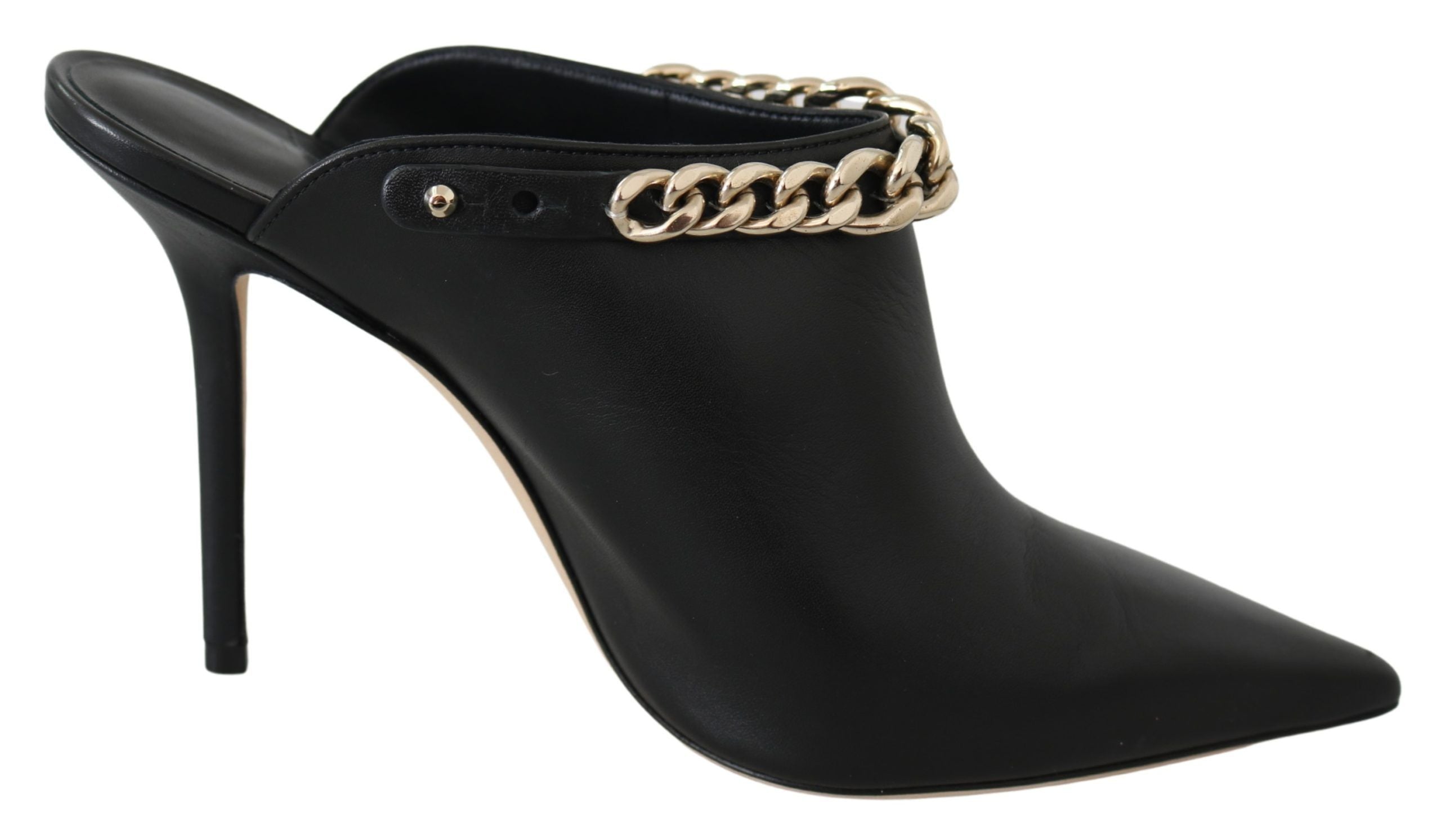 Jimmy Choo Elegant Black Gold Leather Pumps - ACCEXO