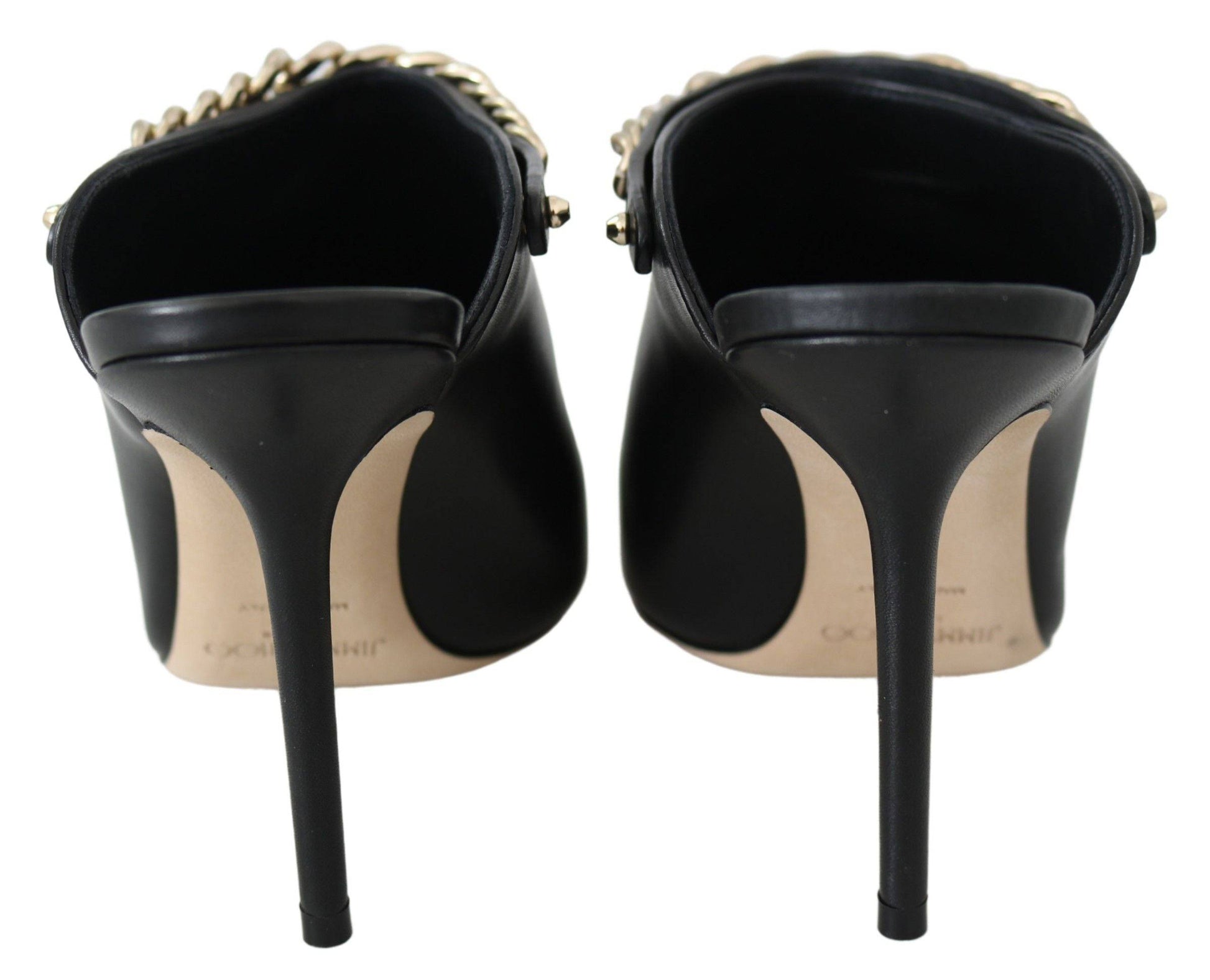 Jimmy Choo Elegant Black Gold Leather Pumps - ACCEXO