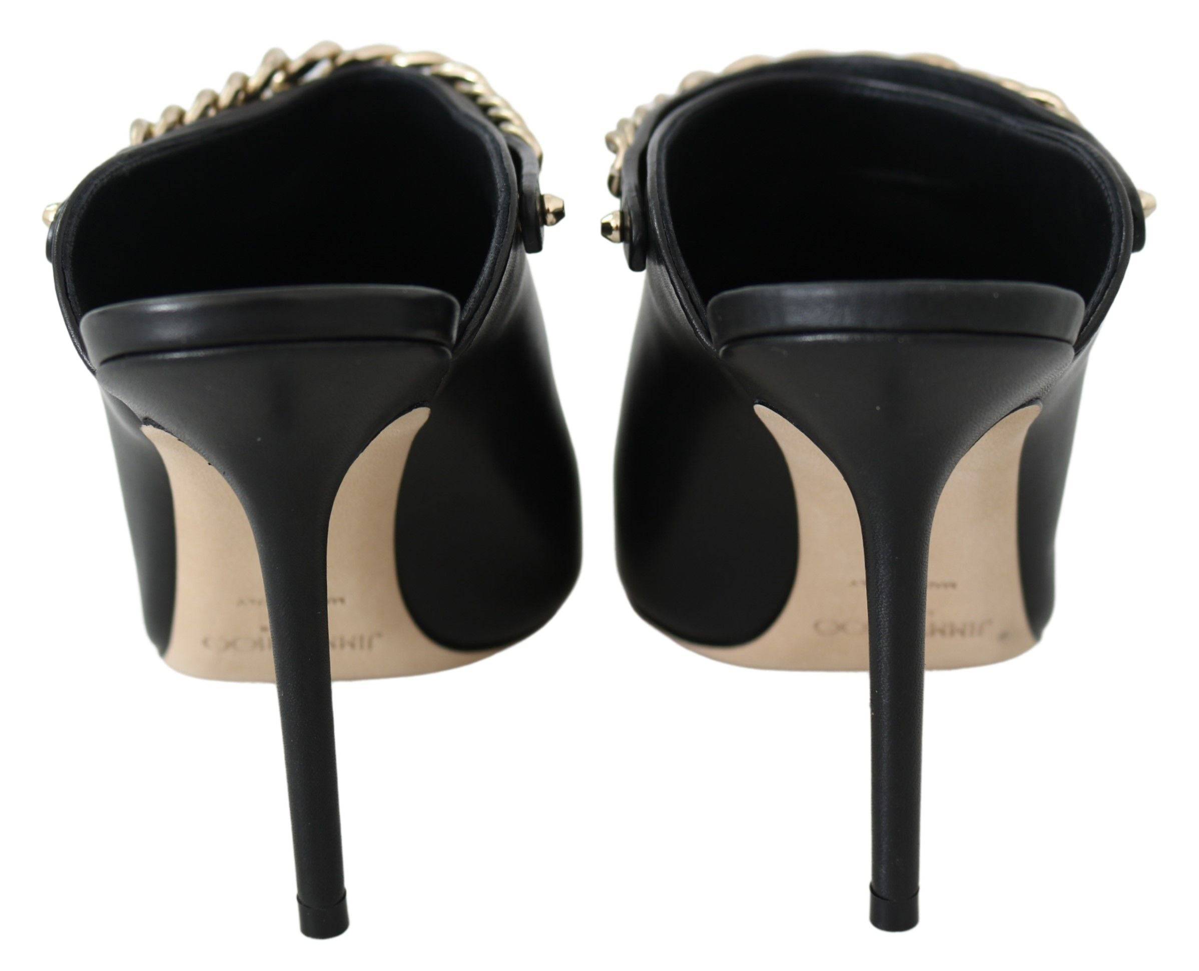 Jimmy Choo Elegant Black Gold Leather Pumps - ACCEXO
