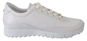 Jimmy Choo Elegant White Leather Sneakers - ACCEXO