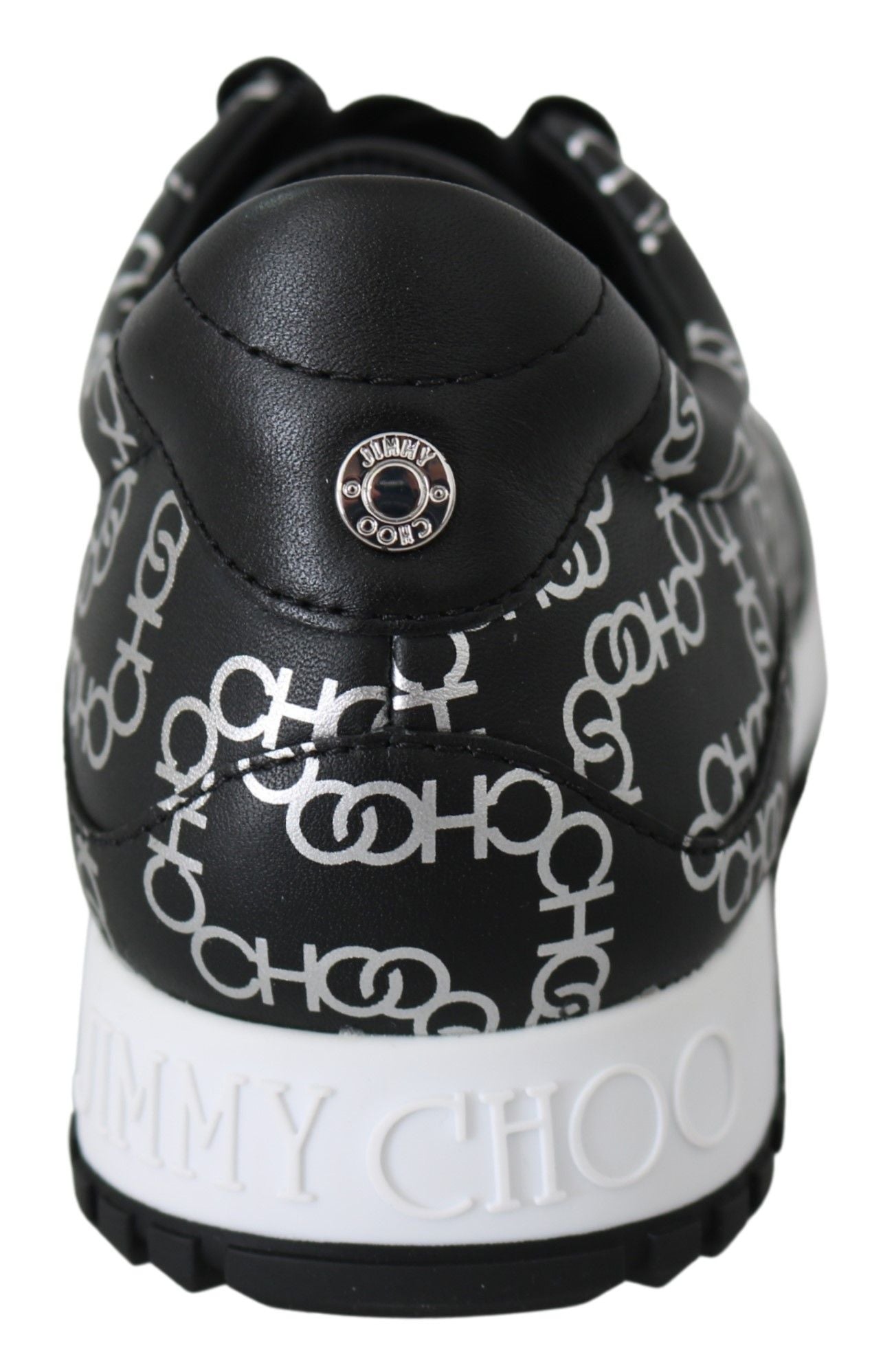Jimmy Choo Elegant Black & Silver Leather Sneakers - ACCEXO