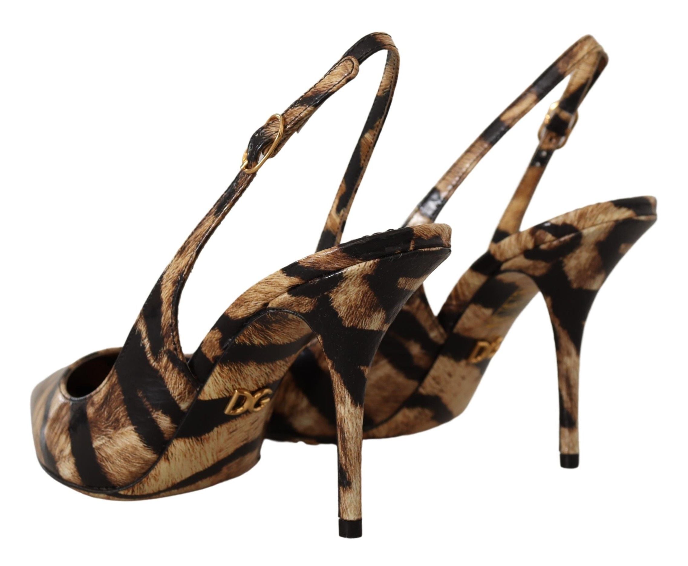 Dolce & Gabbana Tiger Pattern Slingback Heels Pumps - ACCEXO