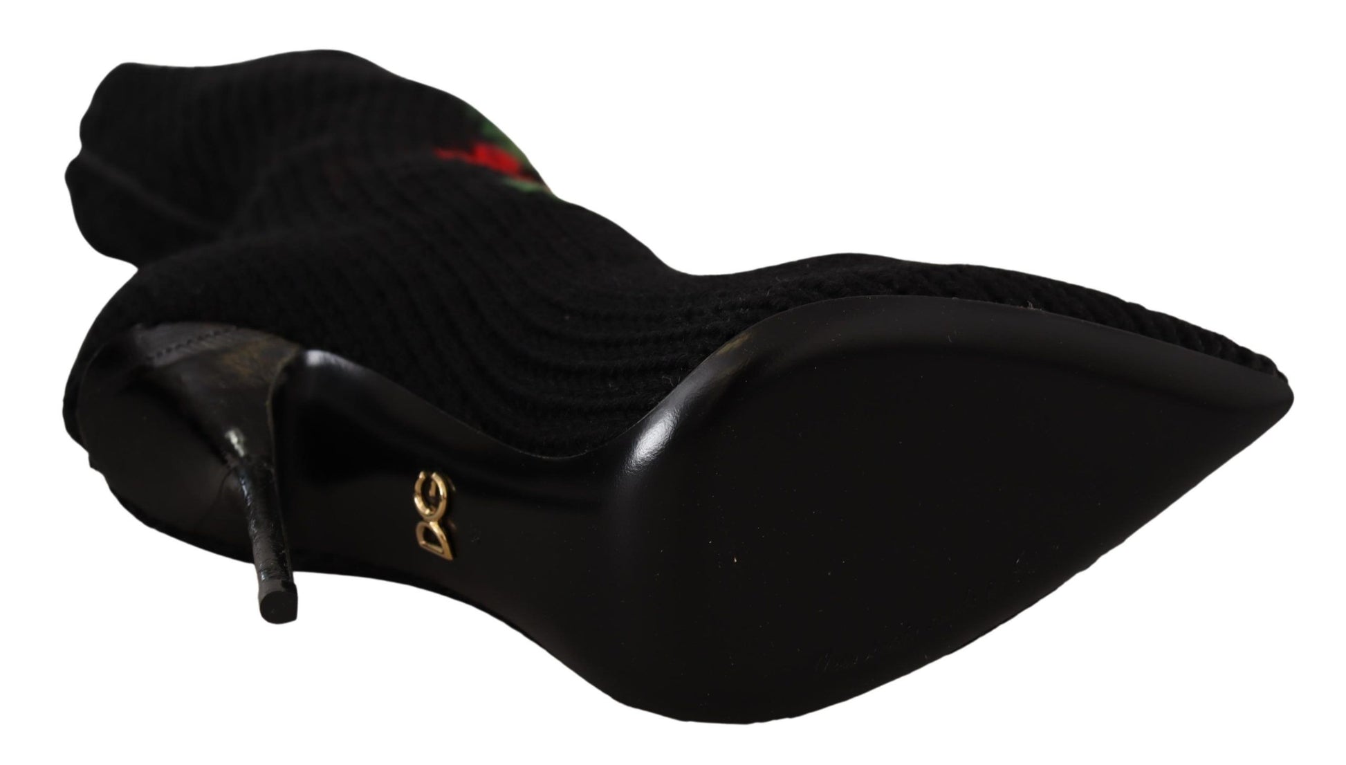 Dolce & Gabbana Elegant Sock Boots with Red Roses Detail - ACCEXO