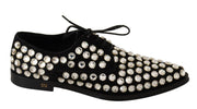 Dolce & Gabbana Elegant Crystal-Embellished Lace-Up Flats - ACCEXO