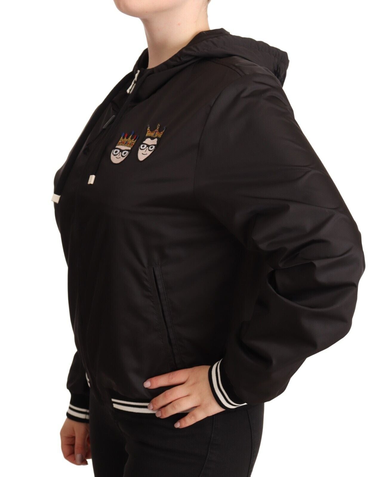 Dolce & Gabbana Elegant Black Bomber Jacket with Hood - ACCEXO