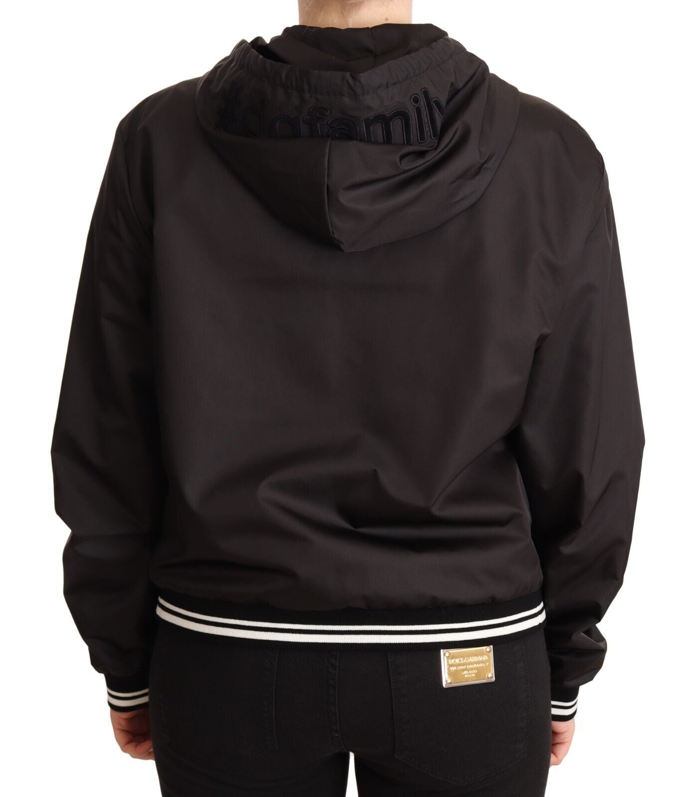 Dolce & Gabbana Elegant Black Bomber Jacket with Hood - ACCEXO
