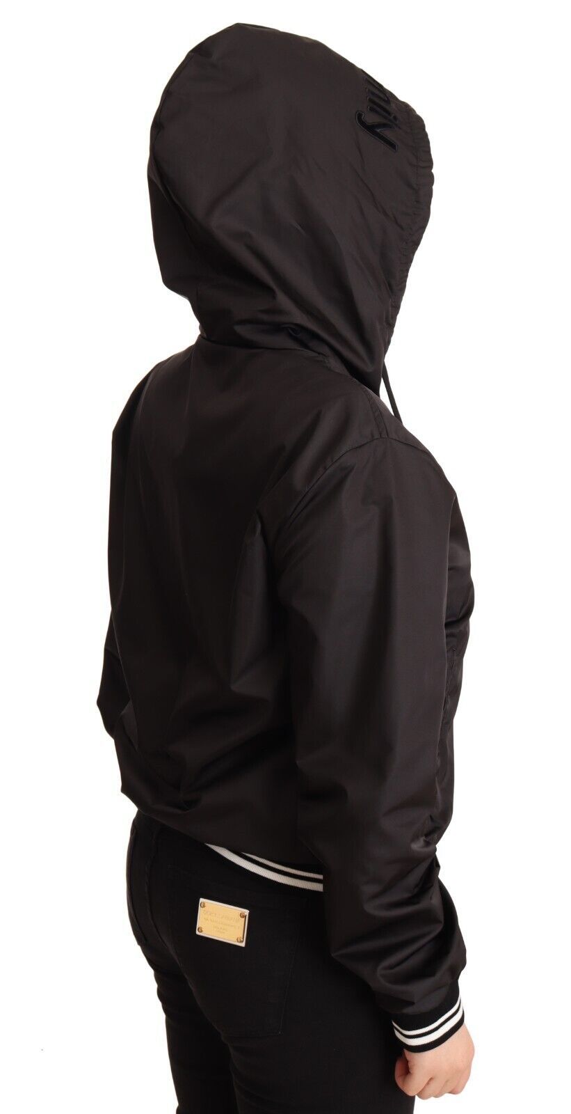Dolce & Gabbana Elegant Black Bomber Jacket with Hood - ACCEXO