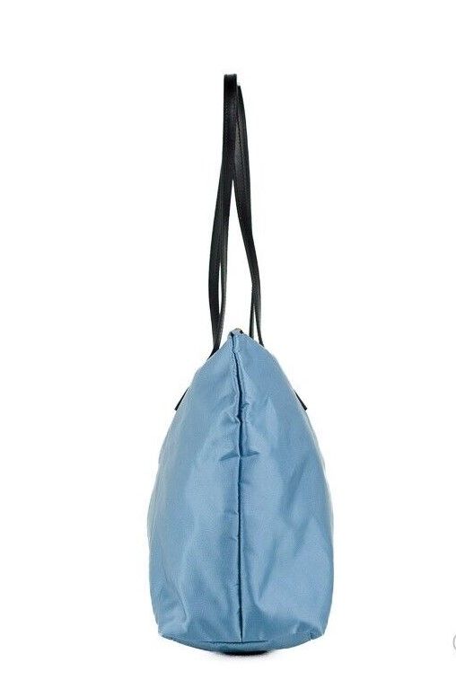 Versace Portuna Medusa Medium Cornflower Blue Nylon Leather Tote Bag Purse - ACCEXO