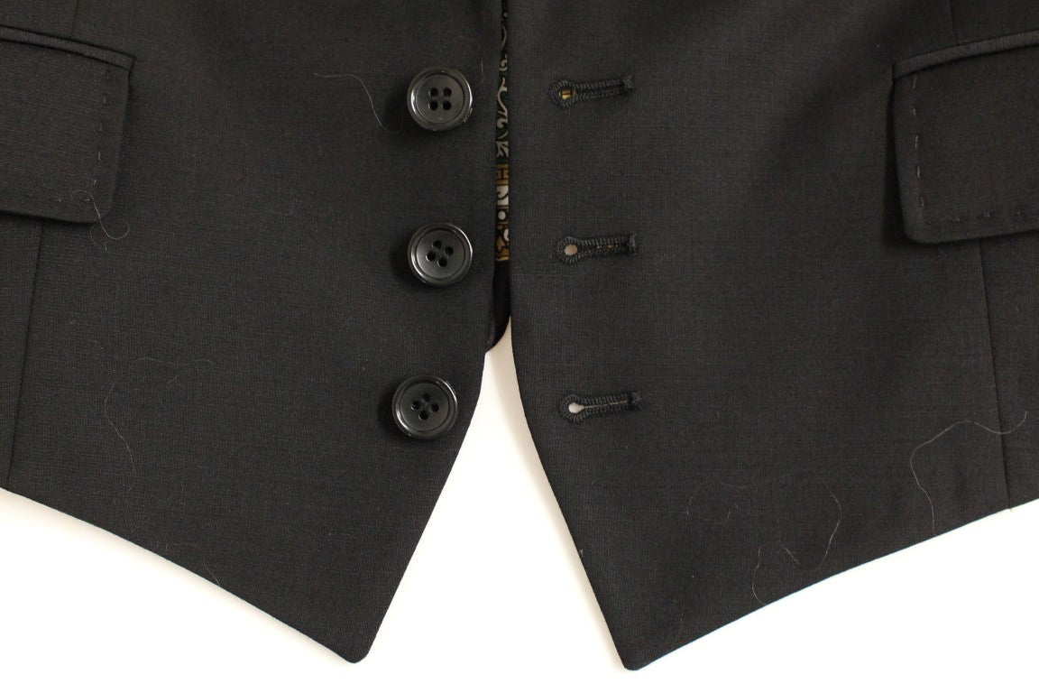 Dolce & Gabbana Elegant Silk-Blend Black Blazer with Scarf Back Detail - ACCEXO