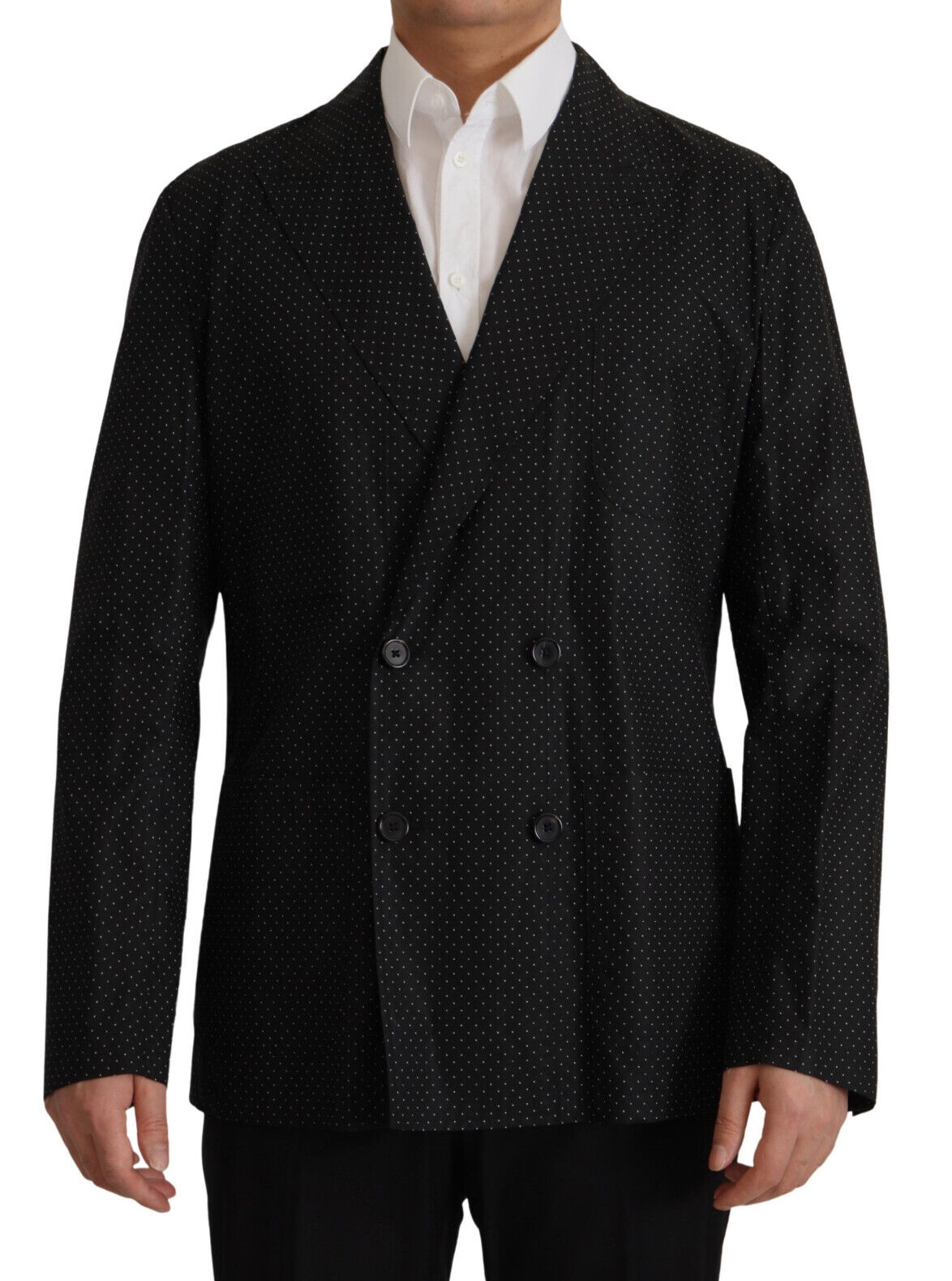 Dolce & Gabbana Polka Dot Slim Double-Breasted Blazer - ACCEXO