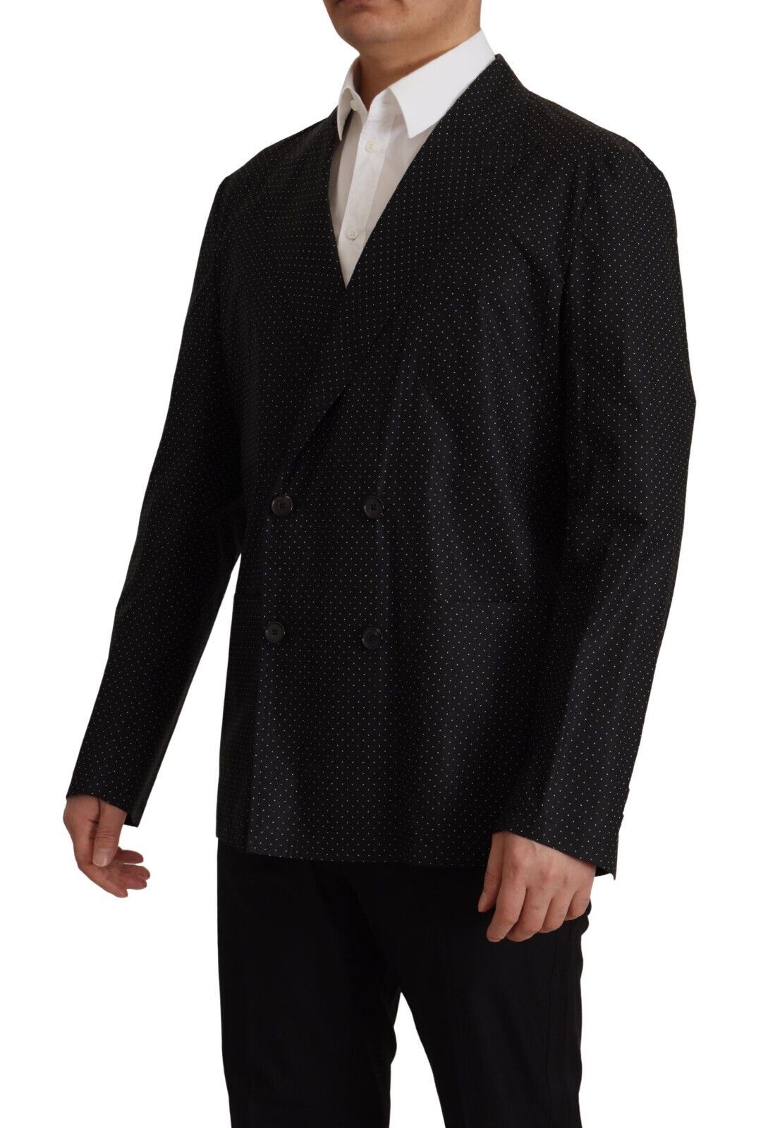 Dolce & Gabbana Polka Dot Slim Double-Breasted Blazer - ACCEXO