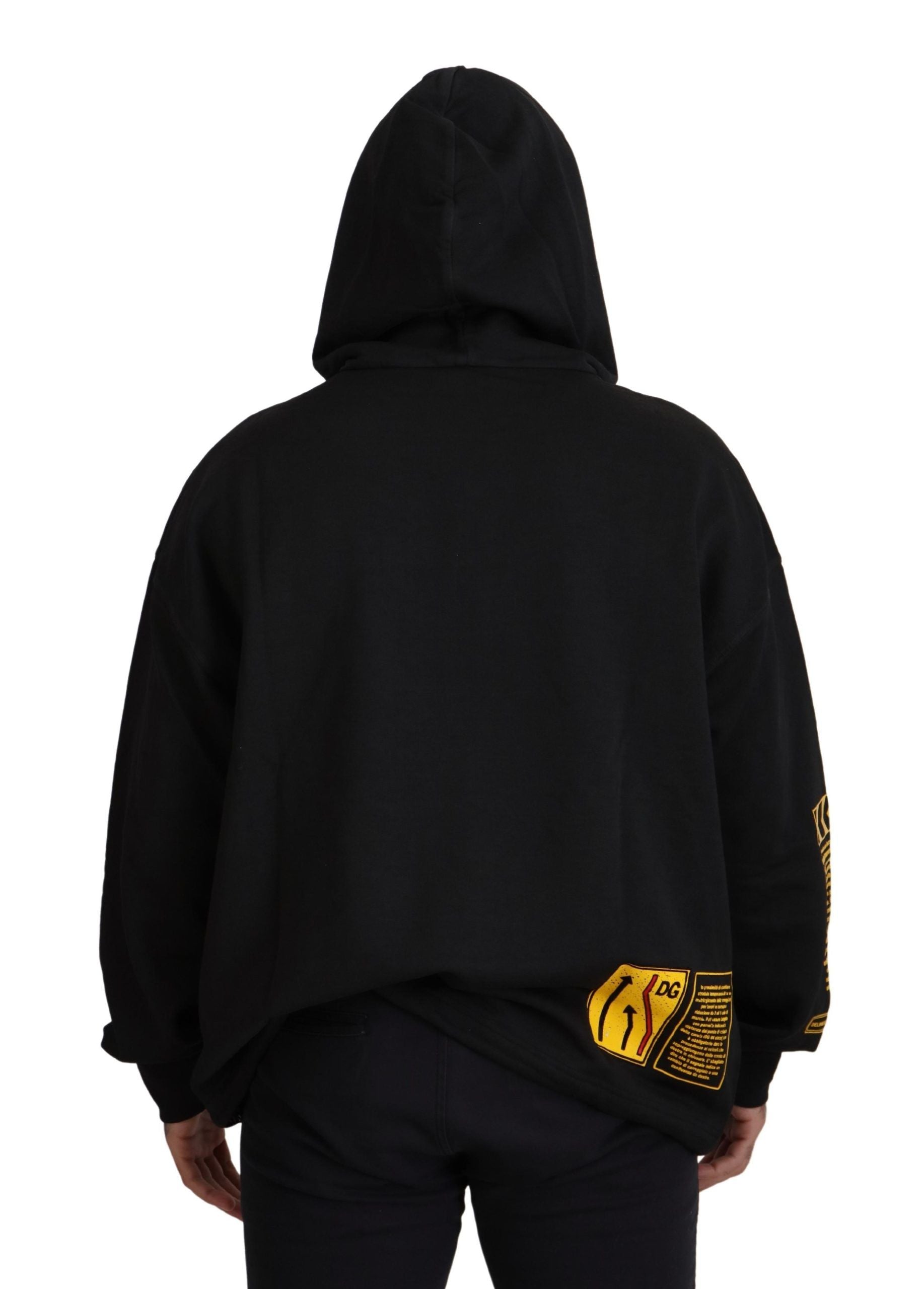 Dolce & Gabbana Elegant Black Cotton Hooded Sweater - ACCEXO