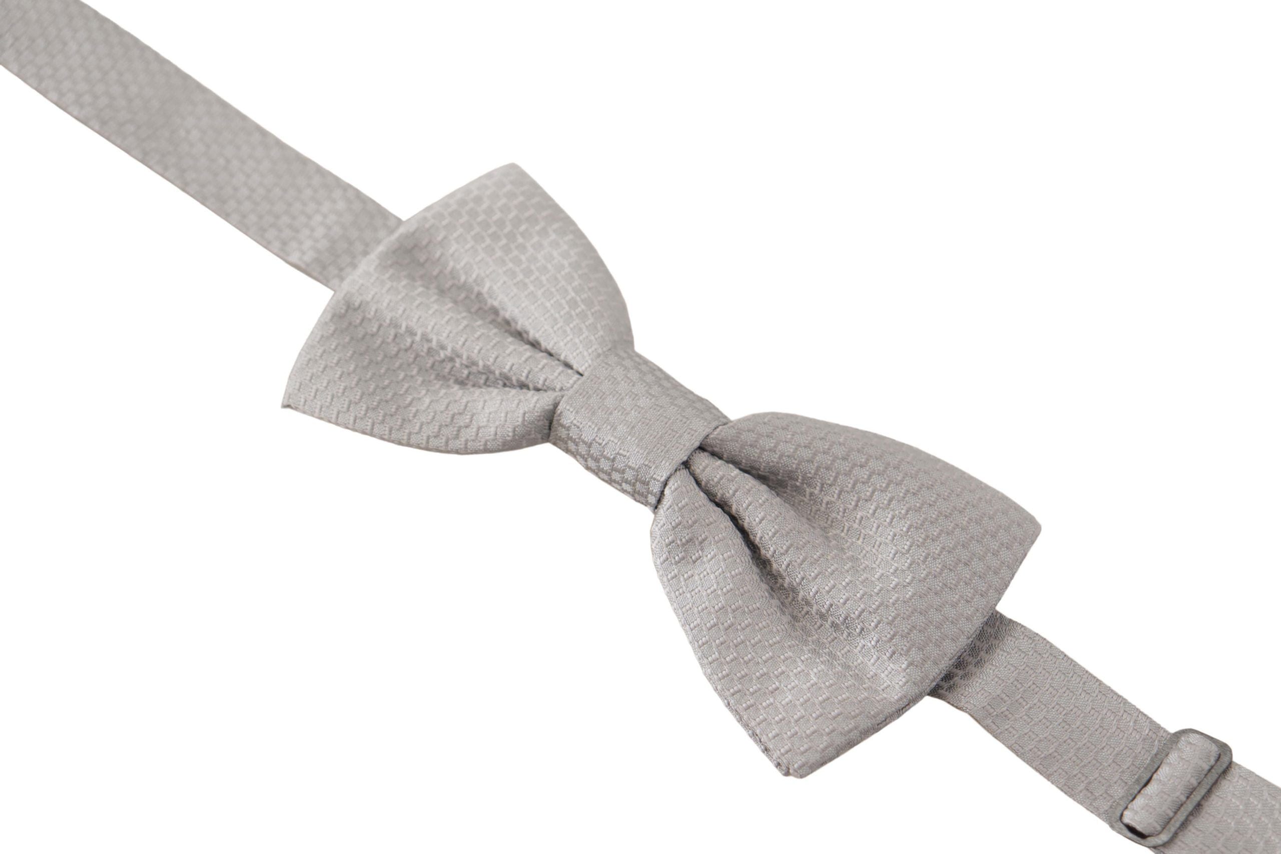 Dolce & Gabbana Chic Gray Silk Bow Tie - ACCEXO