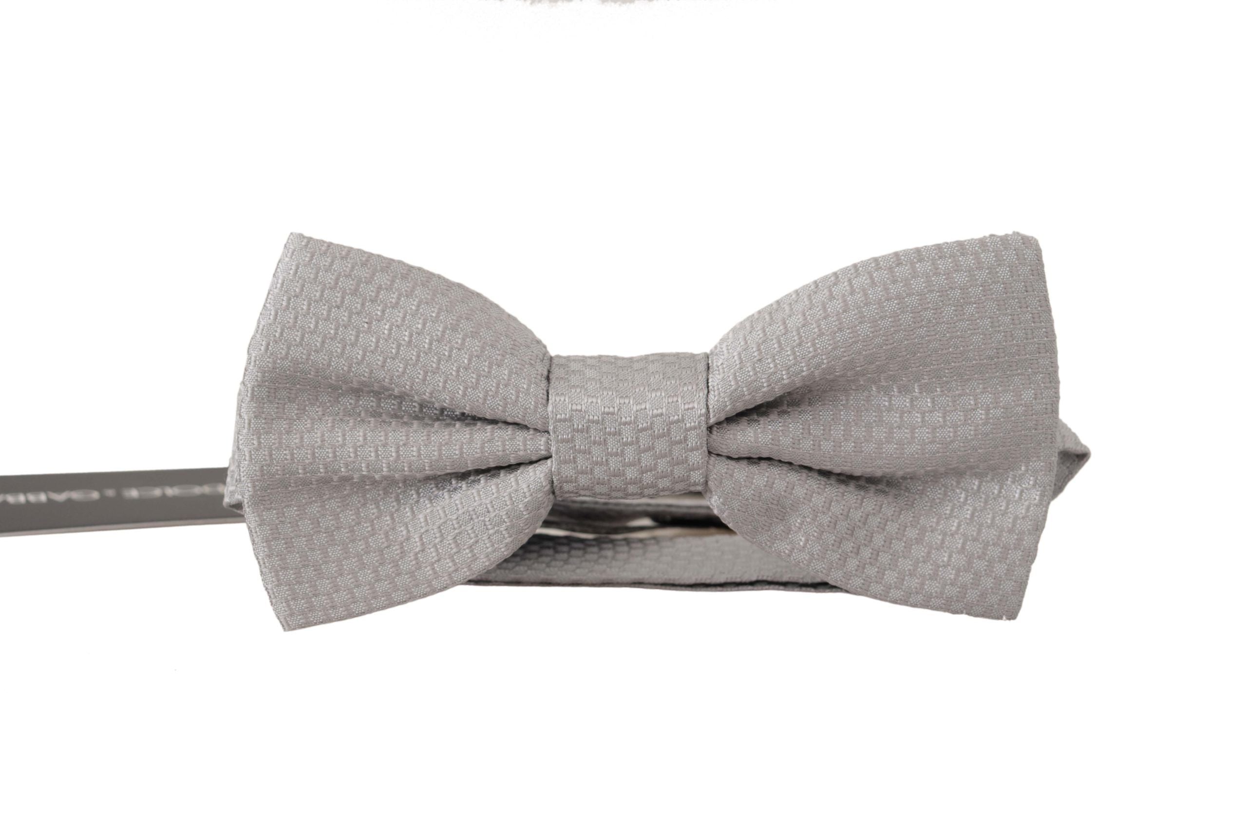 Dolce & Gabbana Chic Gray Silk Bow Tie - ACCEXO