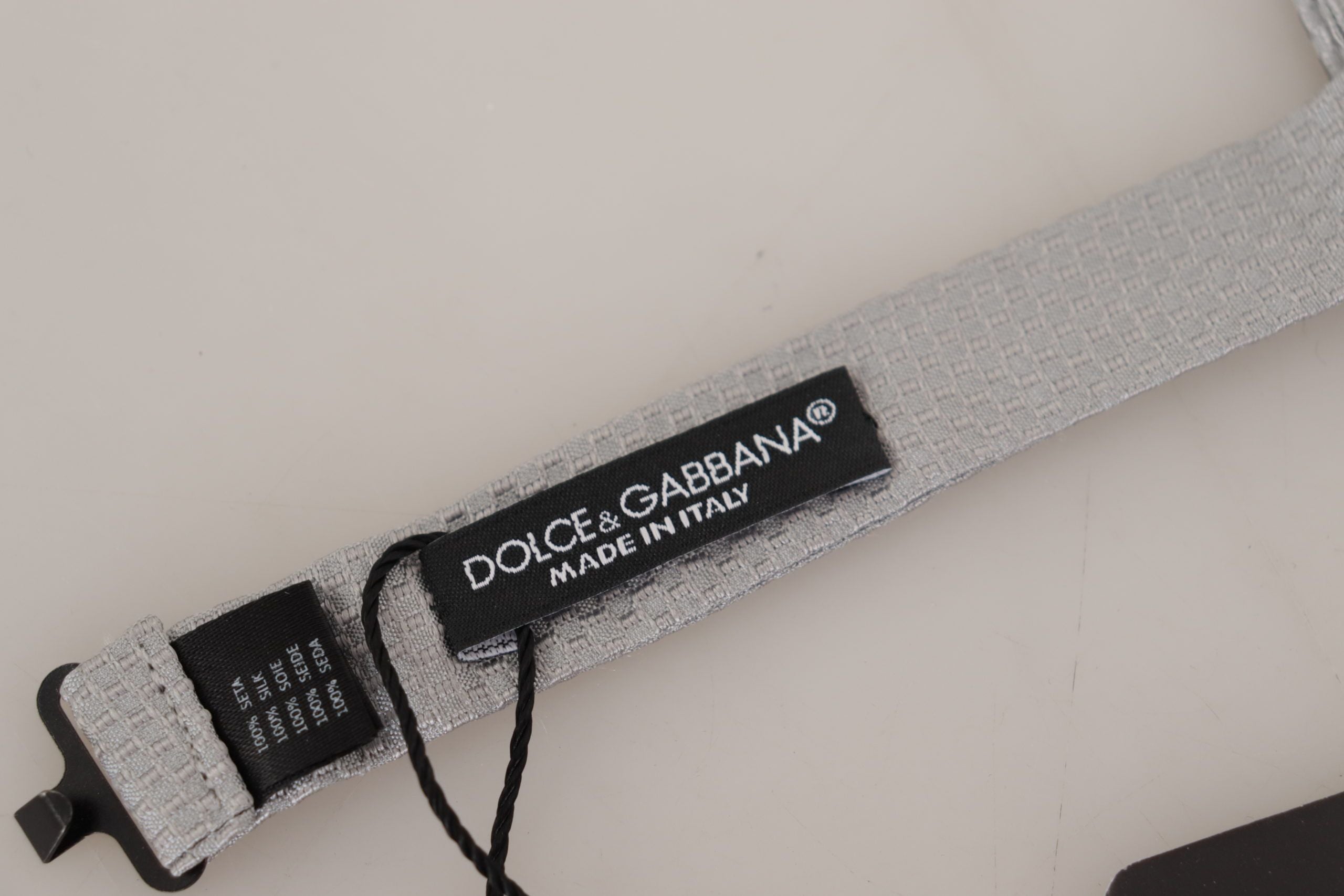 Dolce & Gabbana Chic Gray Silk Bow Tie - ACCEXO
