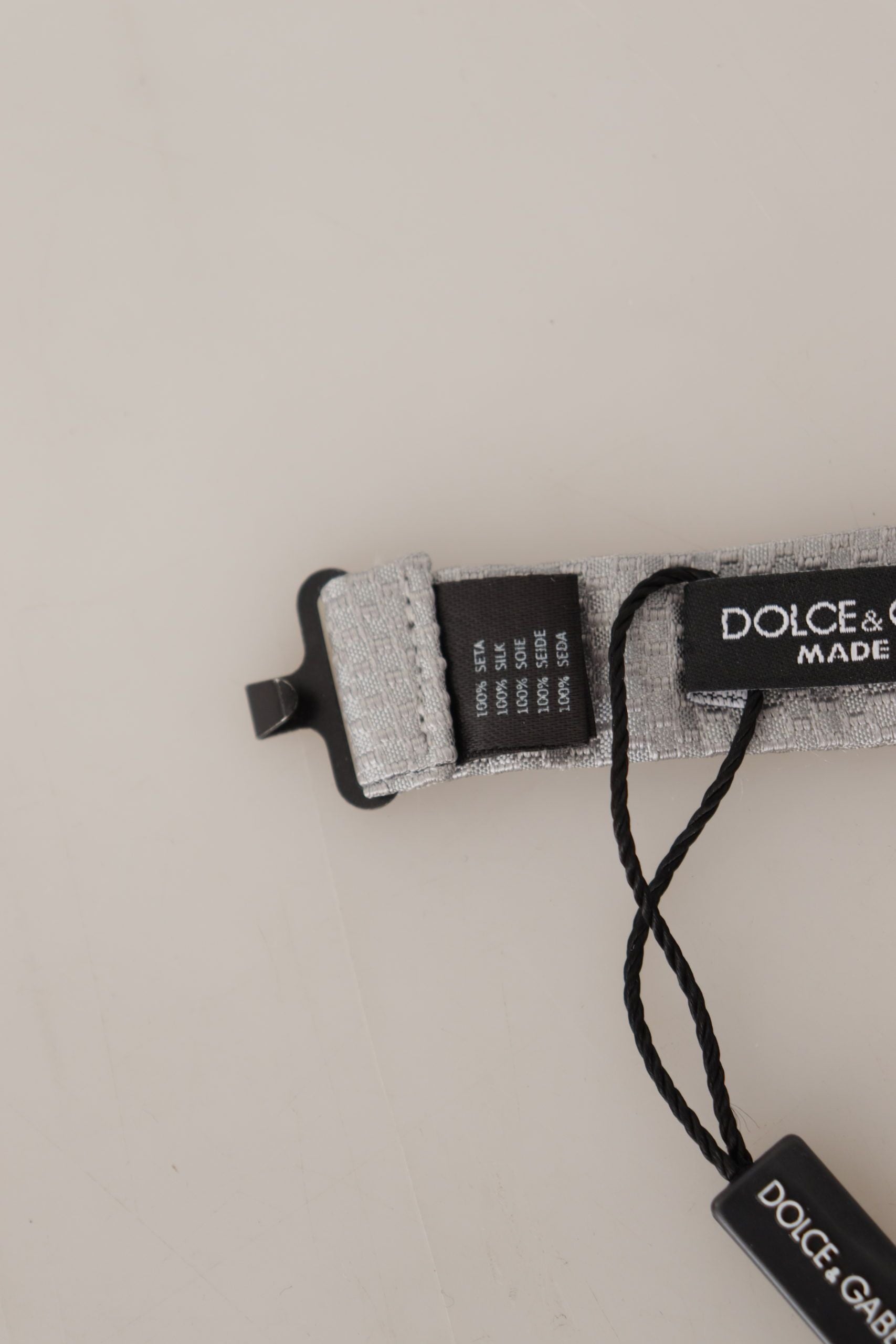 Dolce & Gabbana Chic Gray Silk Bow Tie - ACCEXO