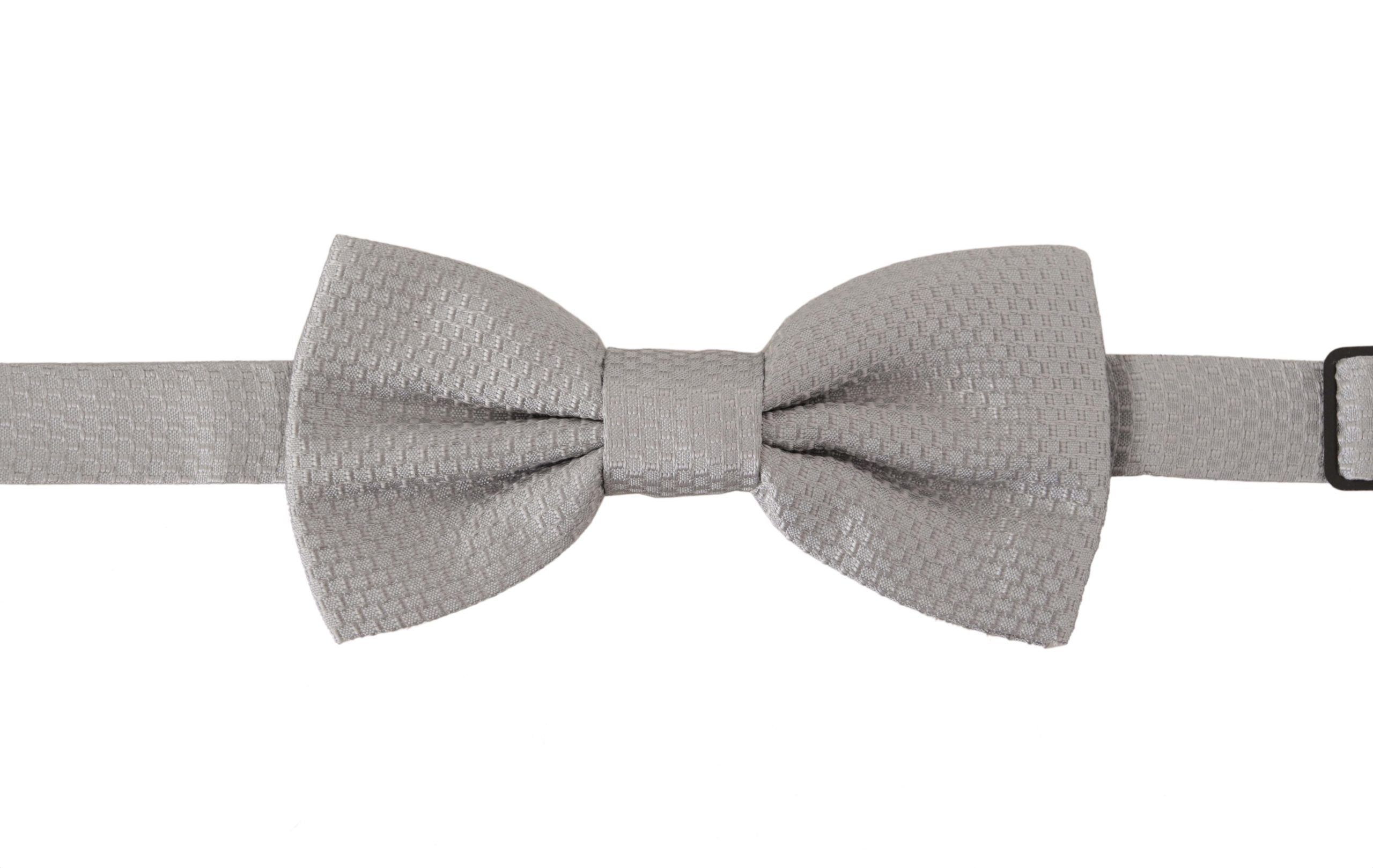 Dolce & Gabbana Chic Gray Silk Bow Tie - ACCEXO