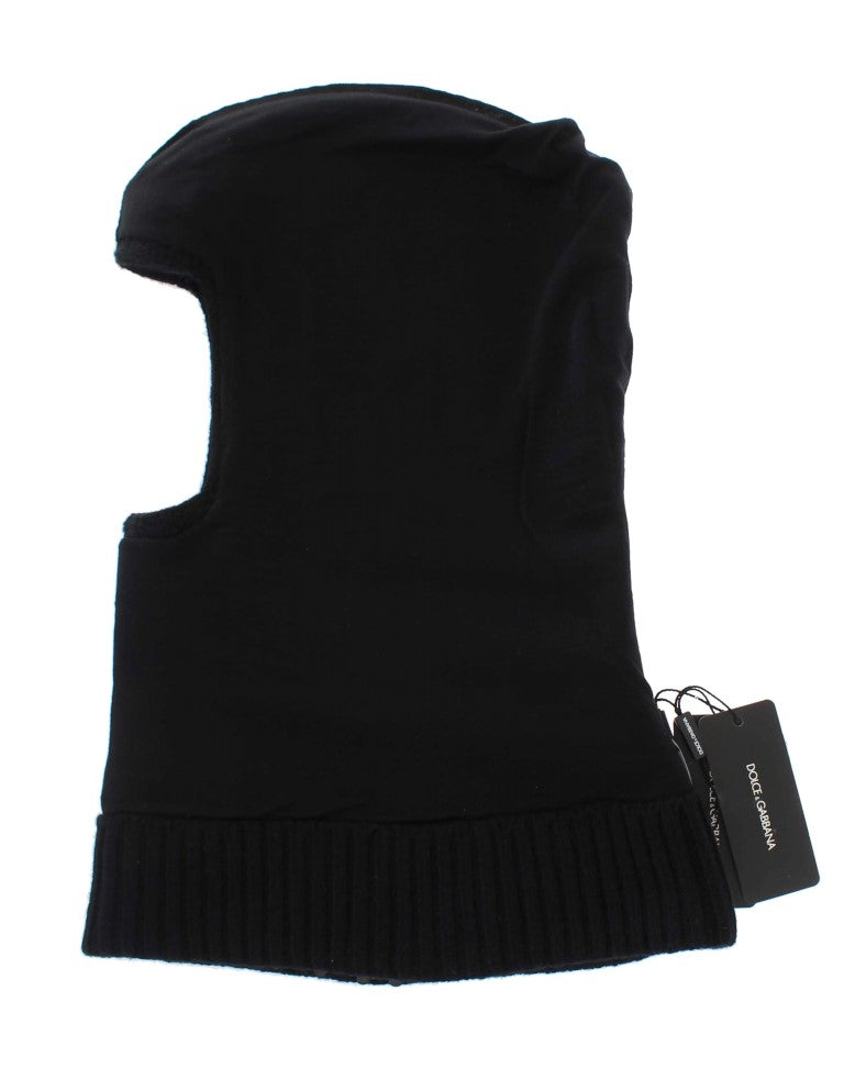Dolce & Gabbana Elegant Black Sequined Hooded Scarf Wrap - ACCEXO