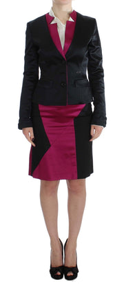Exte Black Pink Two Piece Suit Skirt & Blazer - ACCEXO
