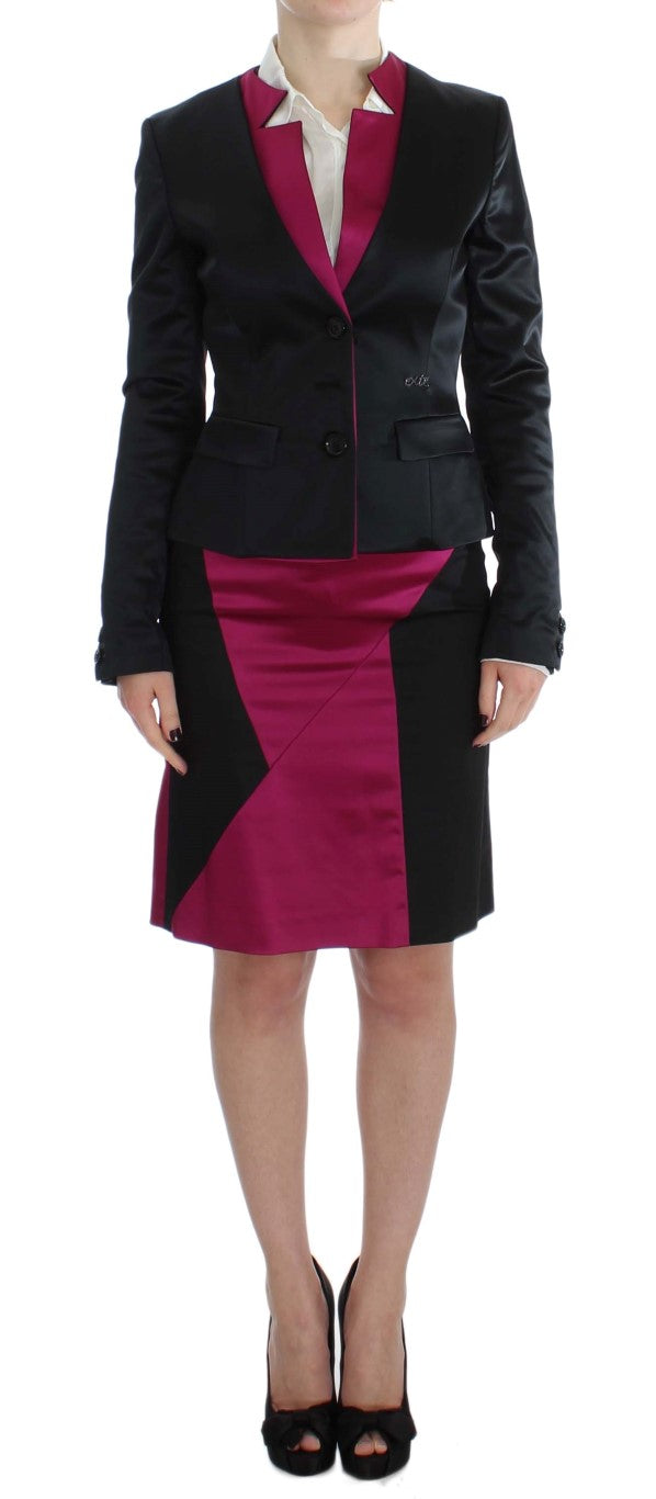 Exte Black Pink Two Piece Suit Skirt & Blazer - ACCEXO